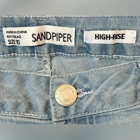 Sandpiper Floral Embroidered Boho Light Wash Stretch Jeans - Picture 8 of 8
